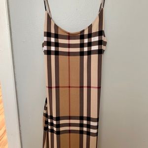 Tartan fitted mini dress